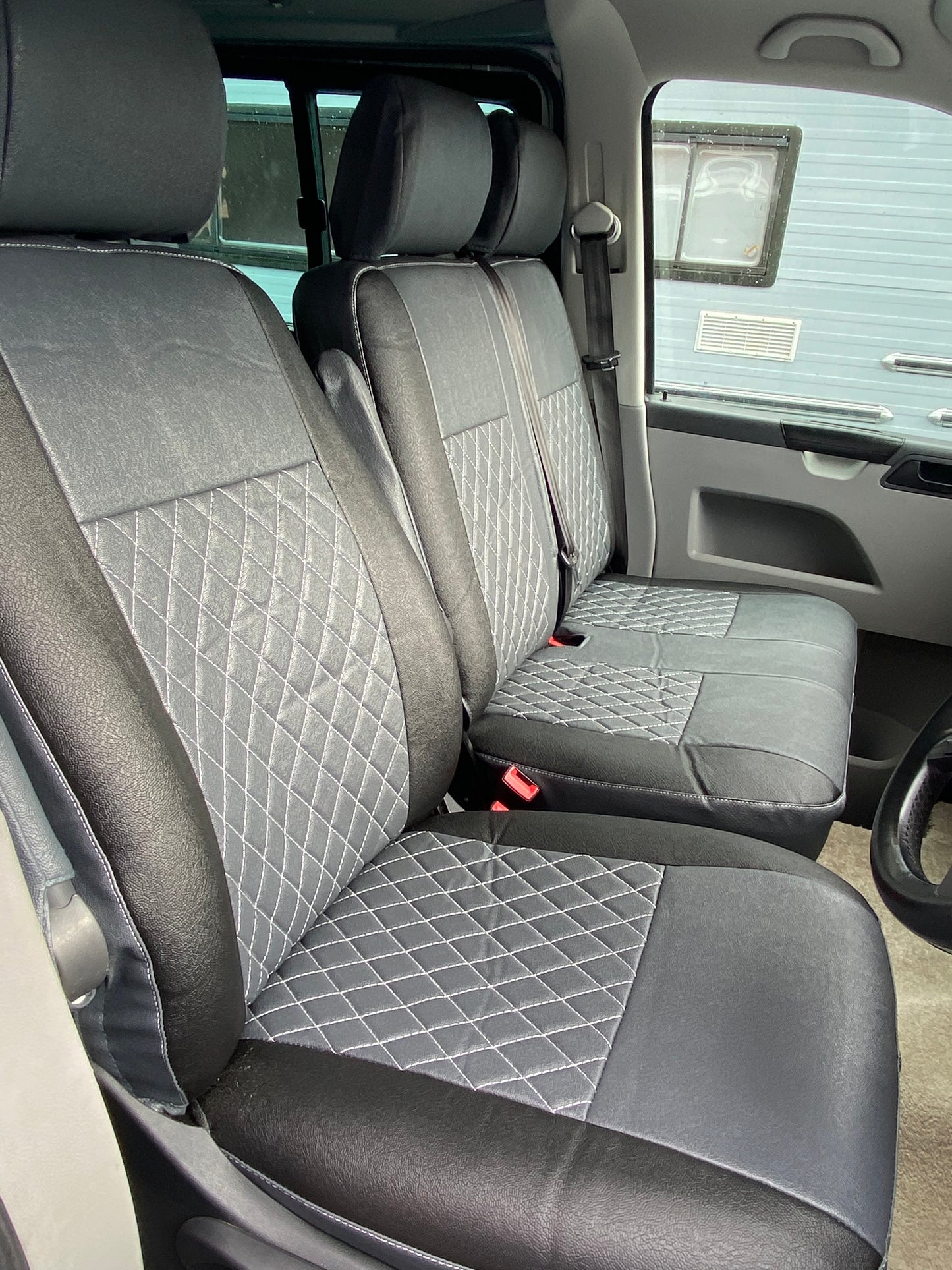 VW Transporter T6 Seat Covers - Grey/Black