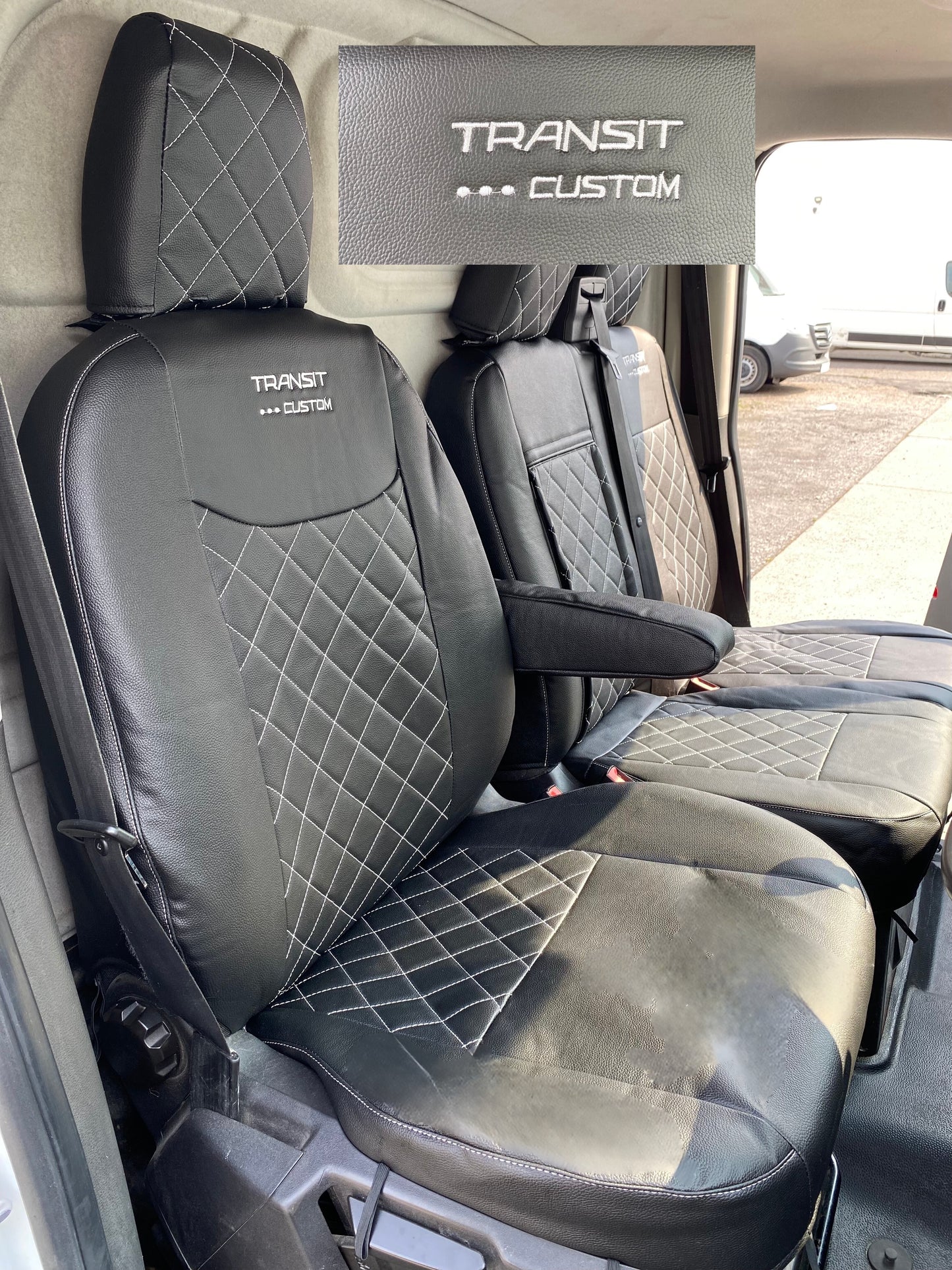 Ford Transit Custom seat covers - with Transit Custom LOGO