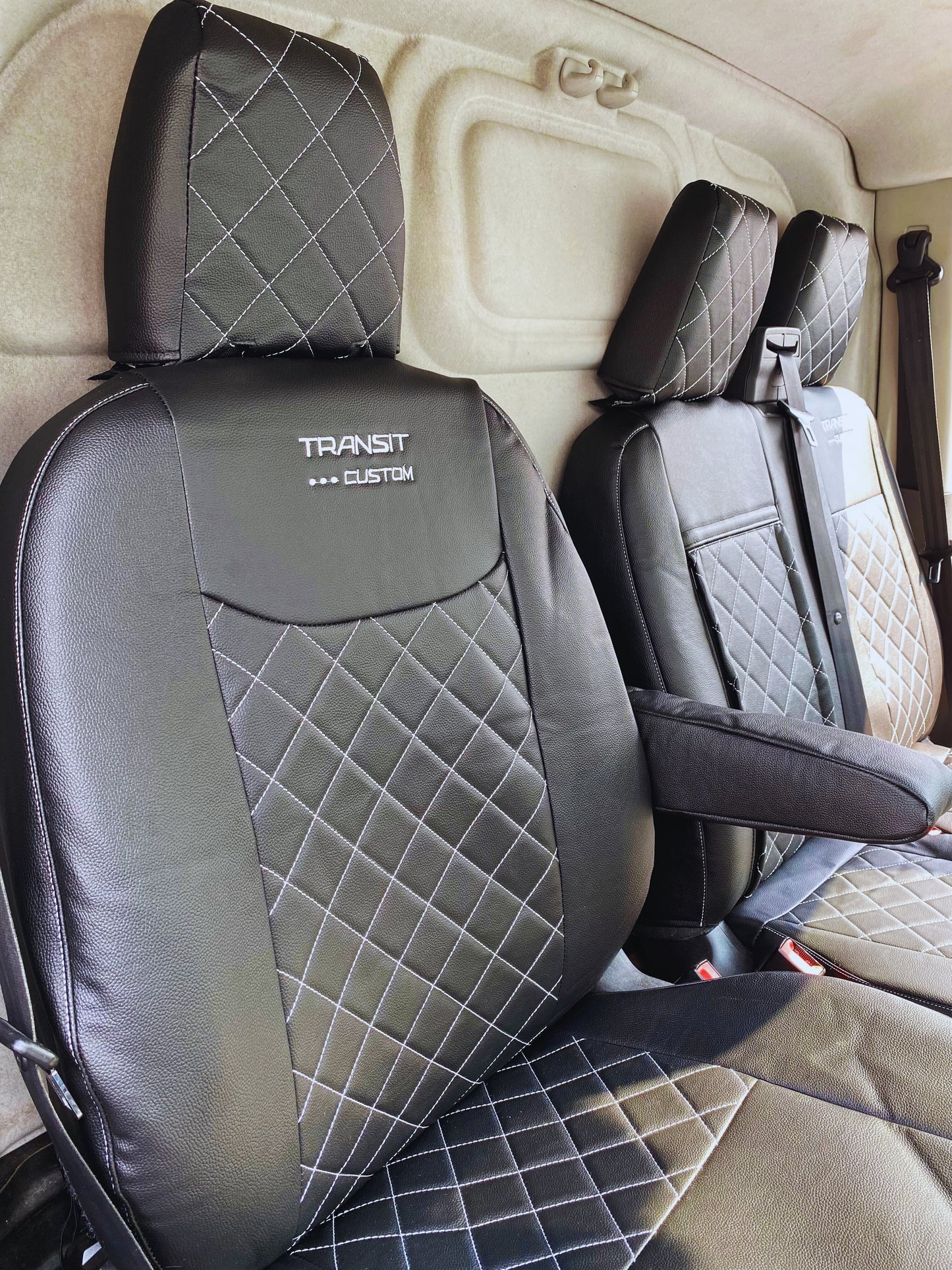 Ford Transit Custom seat covers - with Transit Custom LOGO