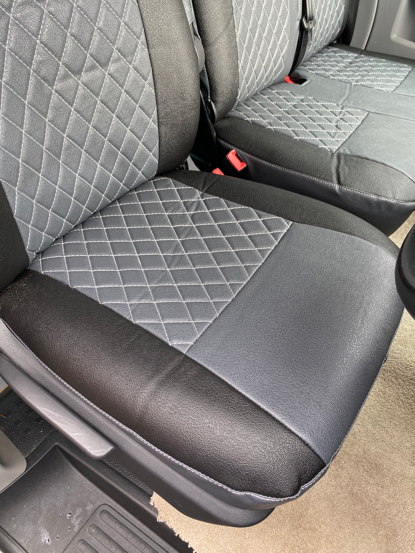 VW Transporter T6 Seat Covers - Grey/Black