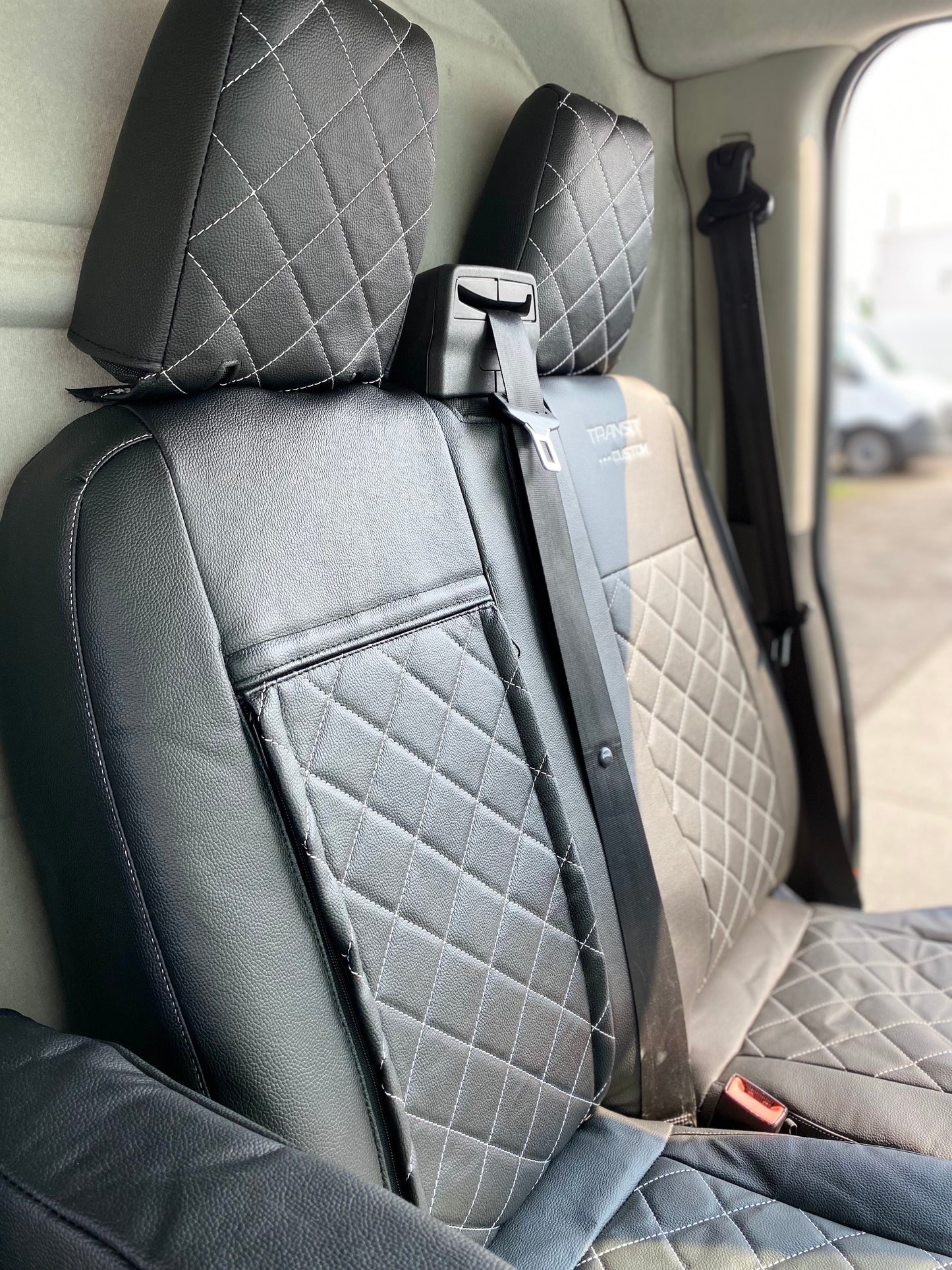 Ford Transit Custom seat covers - with Transit Custom LOGO