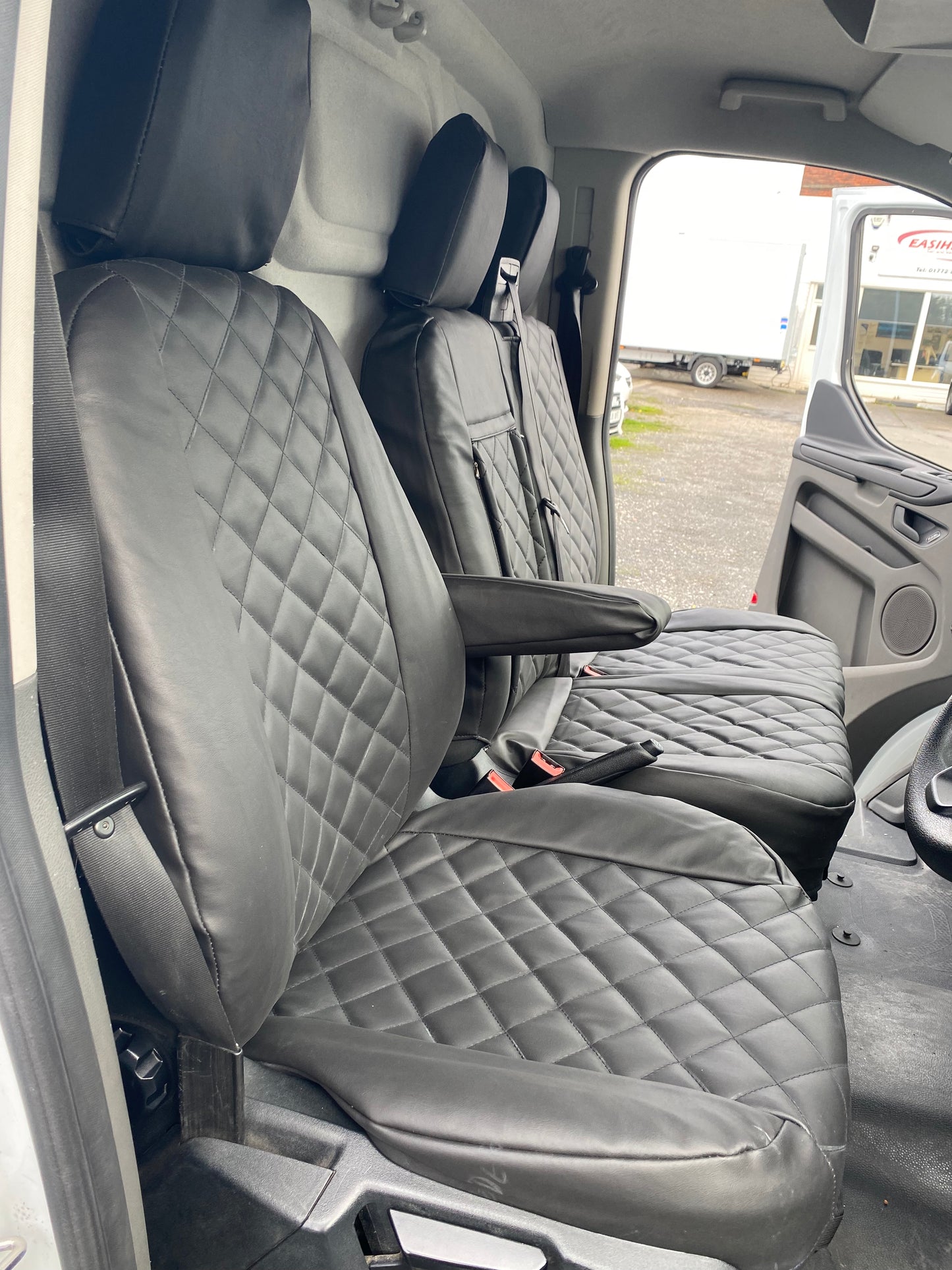 To Fit a Ford Transit Custom van black Bentley diamond Made to Measure seat covers