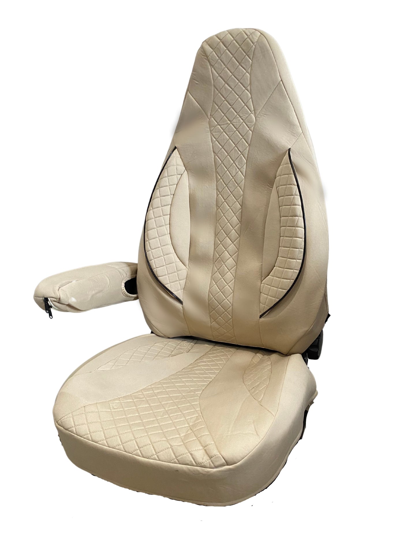 To fit a Fiat Ducato motorhome 2 front seat covers (Cream caramel MOS:003)